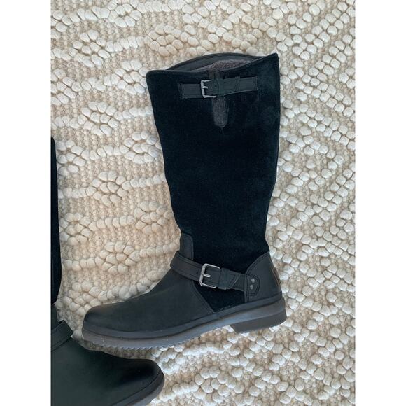 Ugg Thomsen Waterproof Leather Boot Black Size 7 - Picture 4 of 13